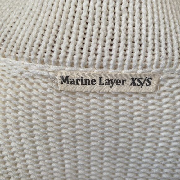 MARINE LAYER The Cora Aztec Cotton Knit Oversized Open Cardigan Sweater XS/S - Picture 10 of 11